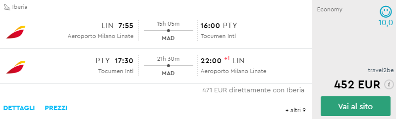 voli per panama