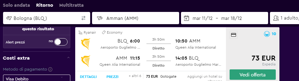 Voli low cost per la Giordania 