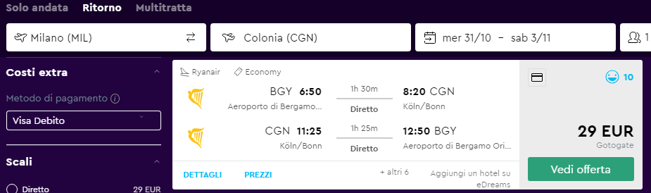 offerte per il ponte del 1 Novembre