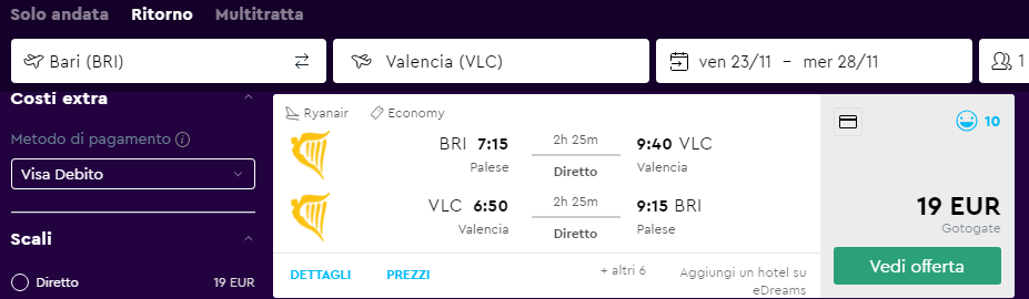 Voli low cost per Valencia