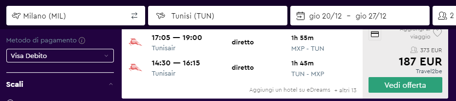natale low cost in tunisia
