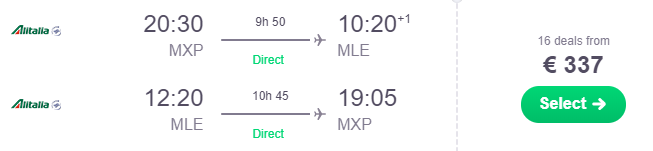 voli in offerta per le maldive