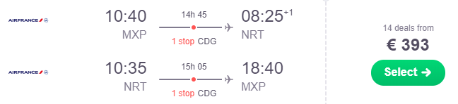 offerta sui voli per il giappone
