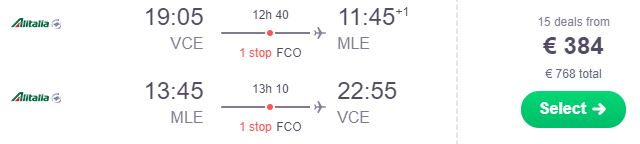 voli in offerta per le maldive