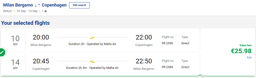 voli low cost per copenhagen