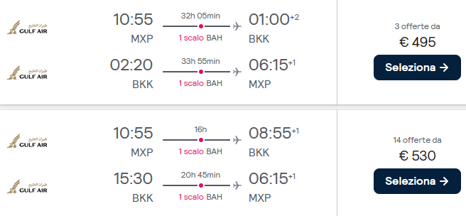 voli low cost per la thailandia